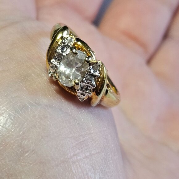 *Sale* Uncas 14k HGE rhinestone ring - Picture 3 of 13